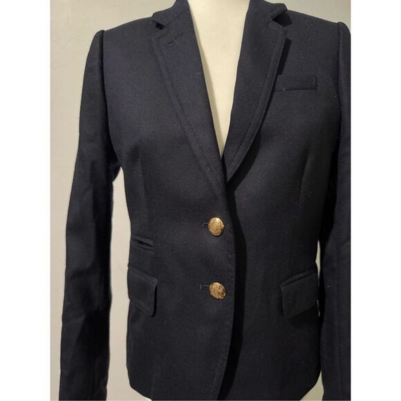 J. Crew schoolboy navy blue wool blend blazer 4 Gold accent buttons - Picture 11 of 12